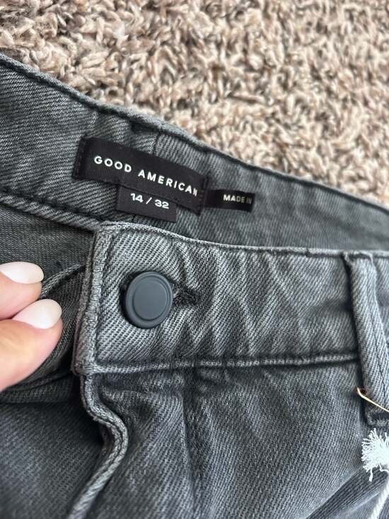 Good American Dresses & Skirts - NWT Good American Raw Hem Denim Skirt Black352 Size 14/32 (MSRP $129)